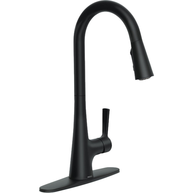 Mikah Matte Black One-Handle High Arc Pulldown Kitchen Faucet