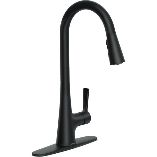 Mikah Matte Black One-Handle High Arc Pulldown Kitchen Faucet