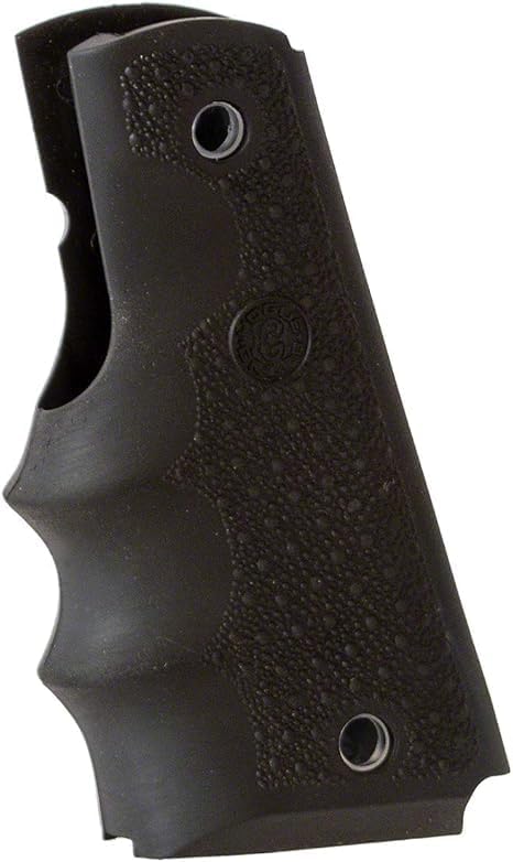 Hogue 1911 Govt. Model: OverMolded Rubber Grip with Finger Grooves - Black