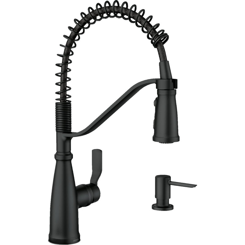 Moen Nolia 1-Handle Pull-Down Widespread Kitchen Faucet, Matte Black