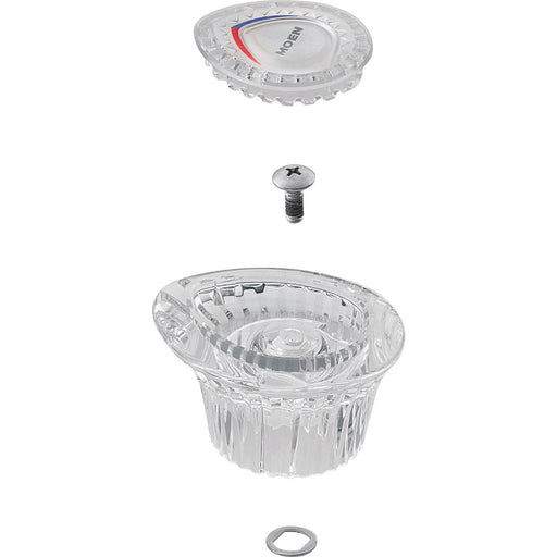 Moen Chateau Acrylic Knob Bathroom Replacement Faucet Handle, Clear