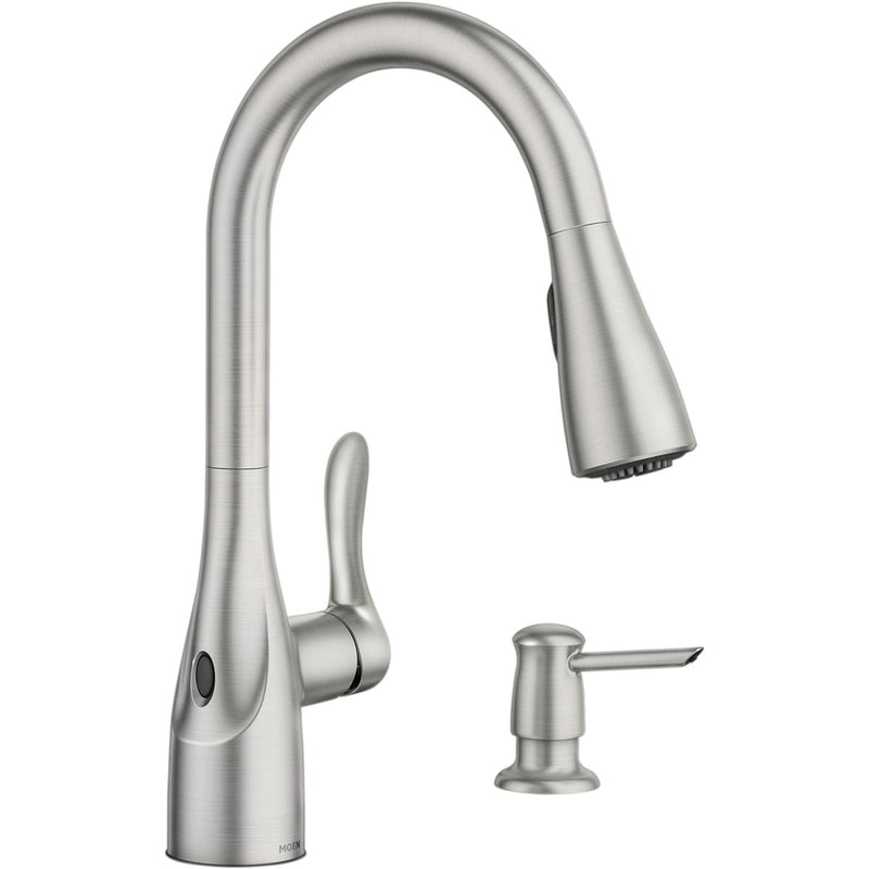 Moen Arlo 1-Handle Lever Pulldown Kitchen Faucet with Touchless Activation Sensor, Spot Resist Stainless Steel