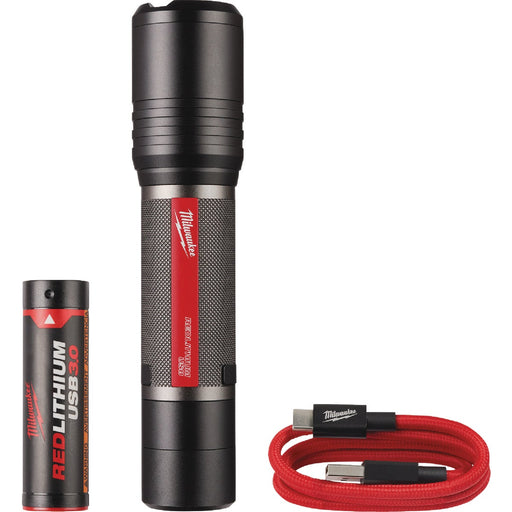 Milwaukee REDLITHIUM 2000 Lm. LED USB Slide Focus Flashlight