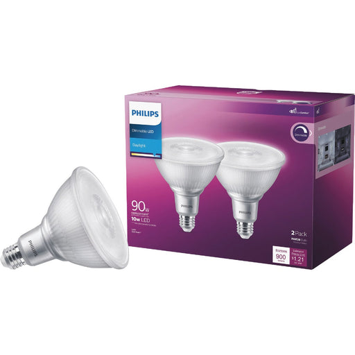 Philips 90W Equivalent Daylight PAR38 Medium Dimmable LED Floodlight Light Bulb (2-Pack)