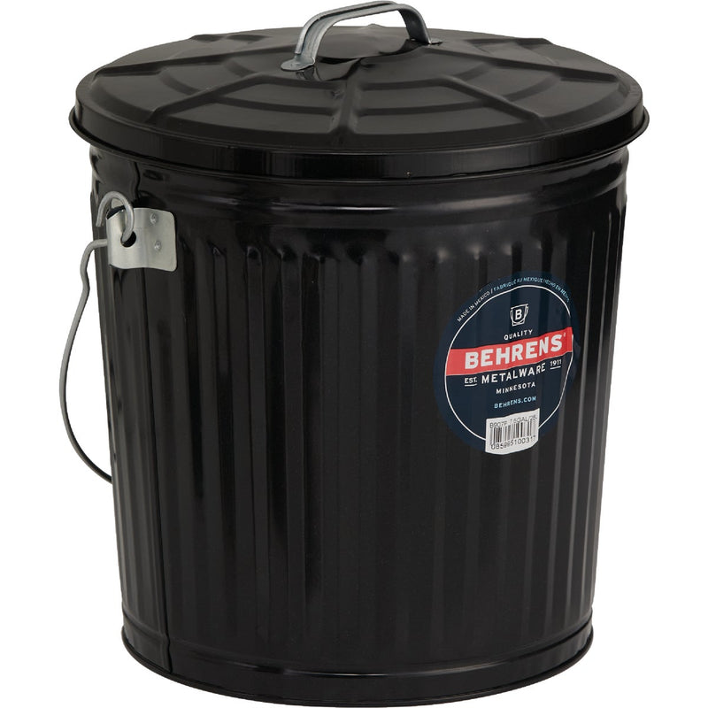 Behrens 7.5 Gal. Black Galvanized Steel Ash Pail