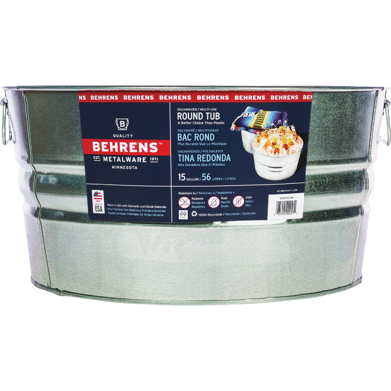 Behrens 15 Gal. Round Galvanized Steel Utility Tub