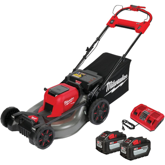 Milwaukee M18 FUEL 21 In. Brushless Self-Propelled Dual Battery Cordless Lawn Mower Kit with (2) 12.0 Ah Batteries & Charger 
