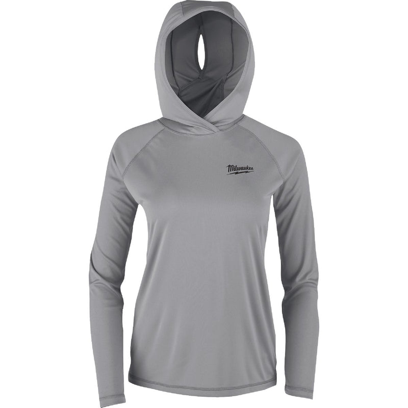 Milwaukee WORKSKIN Women's XL Gray Hooded Sun Shirt