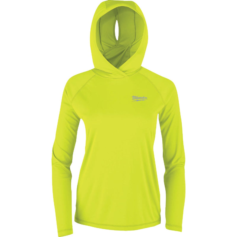 Milwaukee WORKSKIN Women's XL Yellow Hooded Sun Shirt