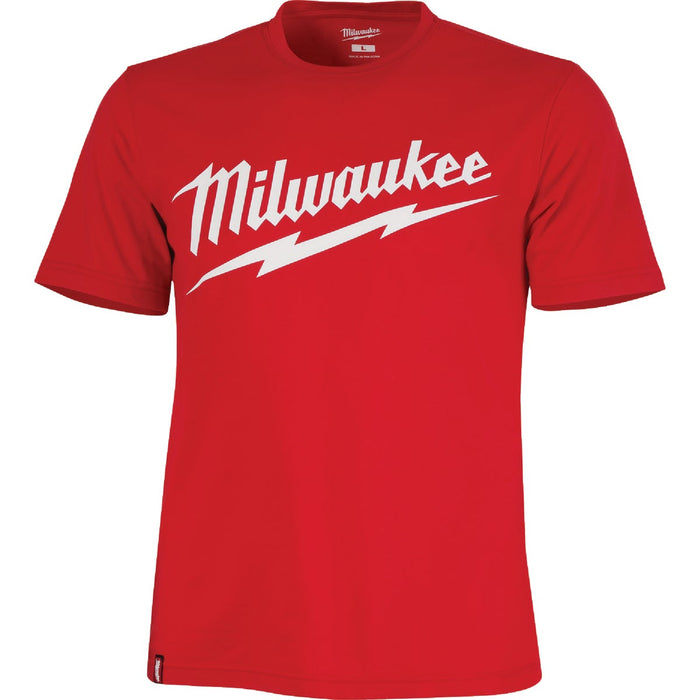 Milwaukee Medium Red Short Sleeve Men's Heavy-Duty T-Shirt