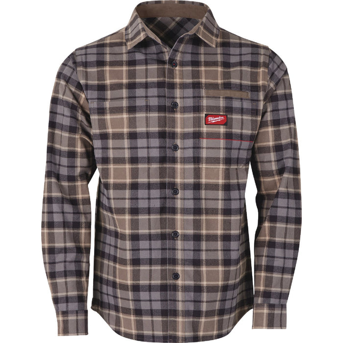 Milwaukee GridIron Men's 2XL Gray Long Sleeve Flannel Shirt