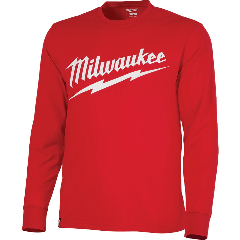Milwaukee 2XL Red Long Sleeve Men's Heavy-Duty Shirt