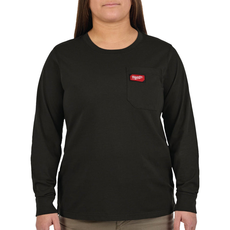 Milwaukee GRIDIRON Women's Large Black Long Sleeve Pocket T-Shirt