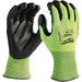 Milwaukee Unisex Large Cut Level 3 High Vis Polyurethane Dipped Glove
