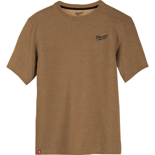 Milwaukee FREEFLEX Men's 2XL Brown Short Sleeve Hybrid Work T-Shirt
