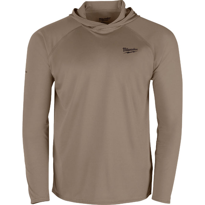 Milwaukee Workskin Medium Sandstone Hooded Men's Sun Shirt