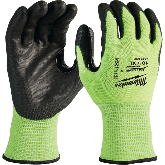 Milwaukee Unisex XL Cut Level 3 High Vis Polyurethane Dipped Glove