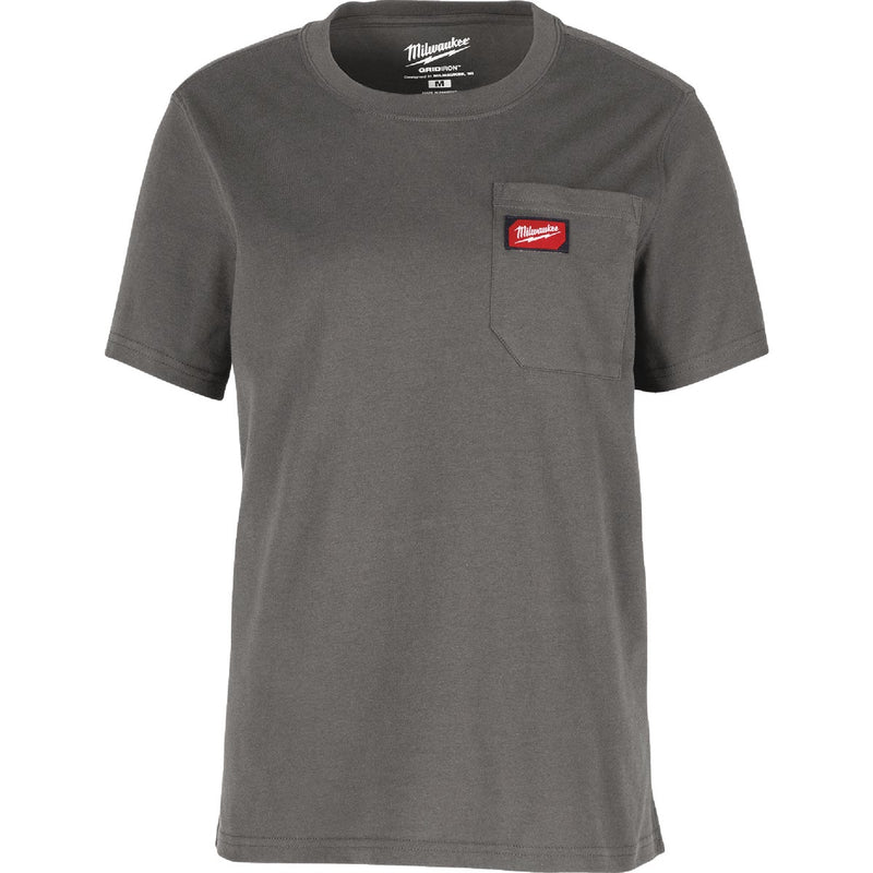 Milwaukee GridIron Women's Large Gray Short Sleeve Pocket T-Shirt