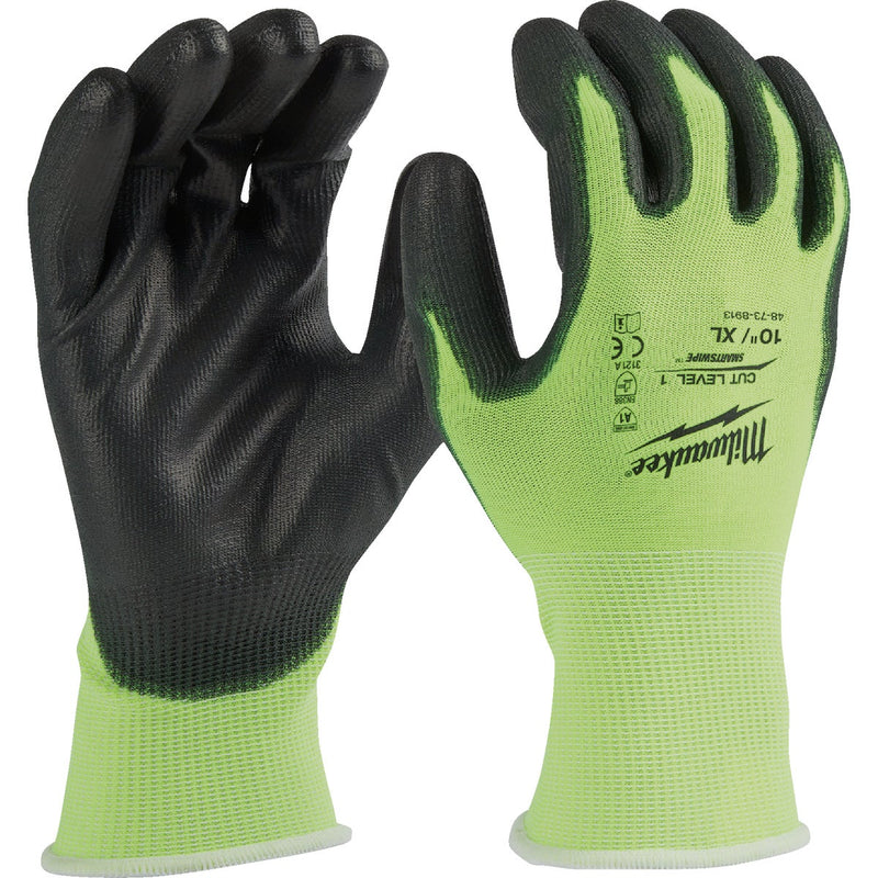Milwaukee Unisex XL High Visibility Cut Level 1 Dipped Glove