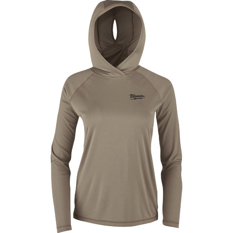 Milwaukee WORKSKIN Women's Small Sandstone Hooded Sun Shirt