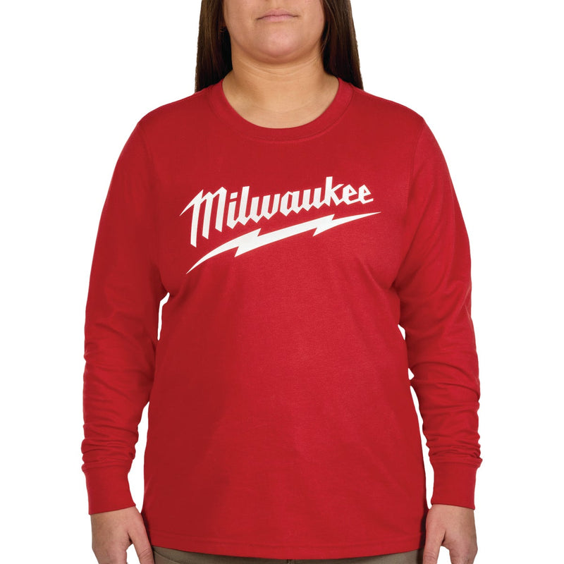 Milwaukee GRIDIRON Women's Large Red Long Sleeve Logo T-Shirt