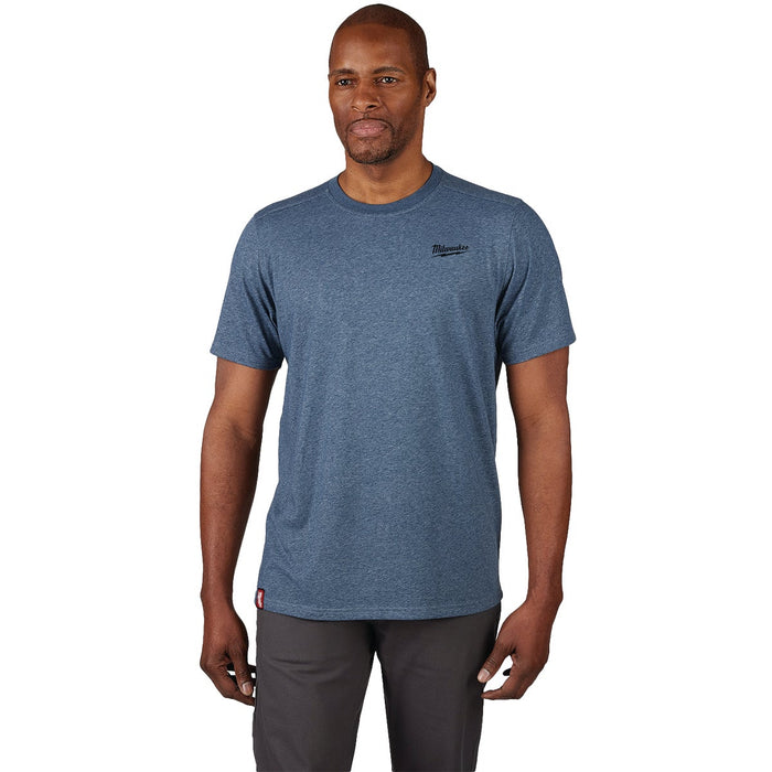 Milwaukee FREEFLEX Men's Large Blue Hybrid Short Sleeve Work Shirt