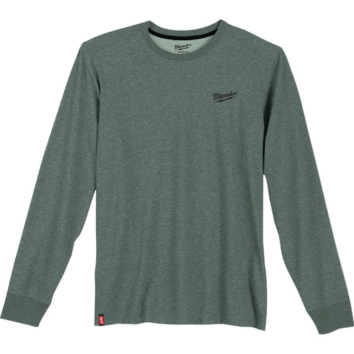 Milwaukee FREEFLEX Men's 2XL Green Long Sleeve Hybrid Work T-Shirt