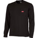 Milwaukee GridIron Small Black Long Sleeve Heavy-Duty Pocket T-Shirt