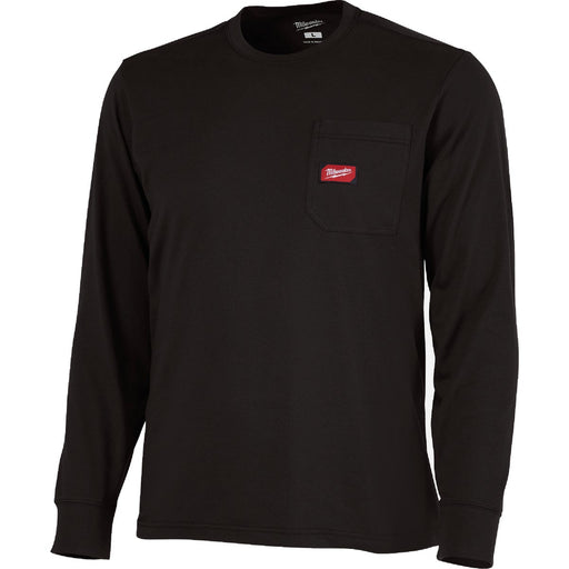 Milwaukee GridIron XL Black Long Sleeve Heavy-Duty Pocket T-Shirt
