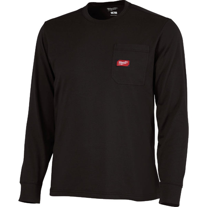Milwaukee GridIron XL Black Long Sleeve Heavy-Duty Pocket T-Shirt