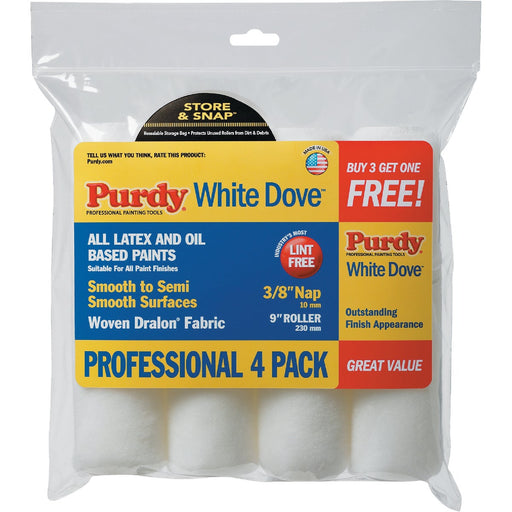 Purdy White Dove 9 In. x 3/8 In. Woven Fabric Roller Cover (4-Pack)