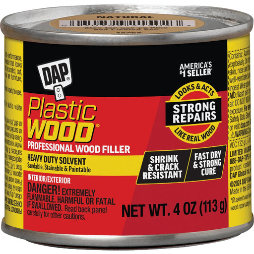 DAP Plastic Wood 4 Oz. Natural Solvent Professional Wood Filler