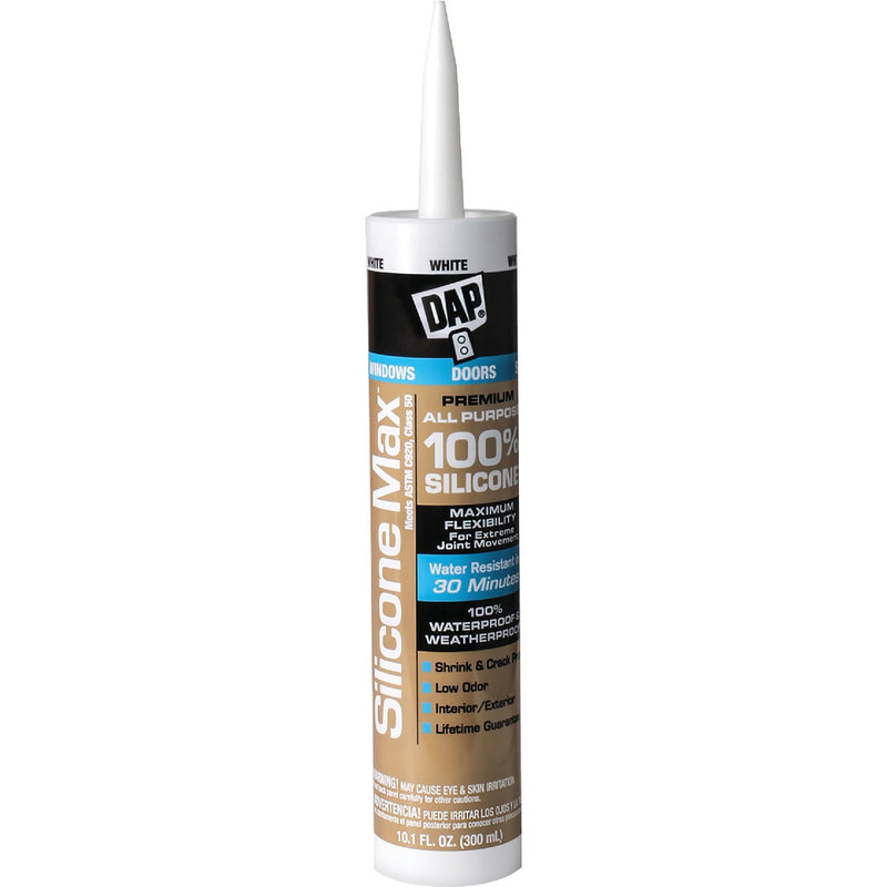DAP Silicone Max 10 Oz. White Premium All Purpose 100% Silicone Sealant
