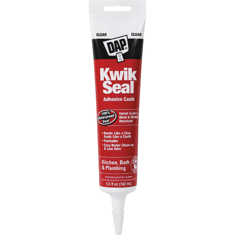 Dap Kwik Seal 5.5 Oz. Clear Kitchen & Bath Adhesive Caulk
