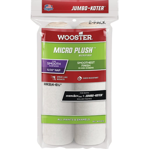 Wooster Jumbo-Koter 6.5 In. x 5/16 In. Micro Plush Roller Cover (2-Pack)