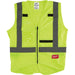 Milwaukee ANSI Class 2 Hi Vis Yellow Safety Vest, 2XL/3XL