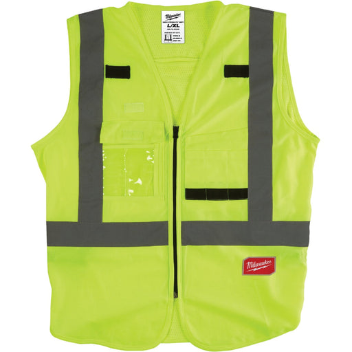 Milwaukee ANSI Class 2 Hi Vis Yellow Safety Vest, Large/XL