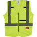 Milwaukee ANSI Class 2 Hi Vis Yellow Safety Vest, Large/XL