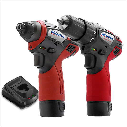 ACDelco ARI12105-K5 G12 Series 12V Cordless Li-ion 3/8" 2-Speed Drill Driver & �"? Impact Driver Combo Tool Kit with 2 Batteries