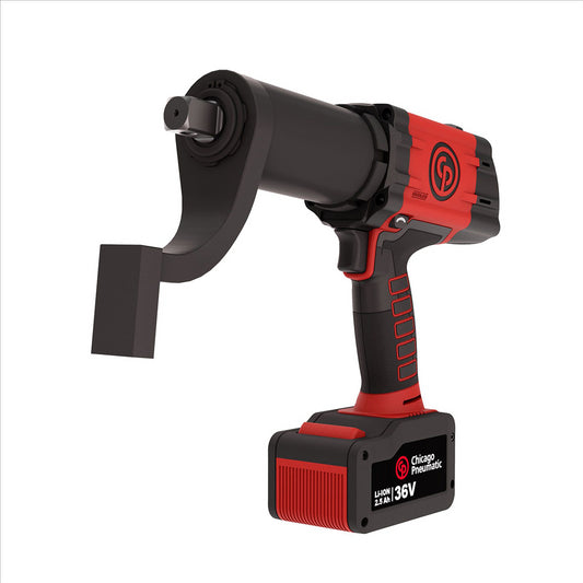 Chicago Pneumatic CP8613 - 3/4 Inch Cordless Torque Wrench, Pack 36V 2.5Ah, Lithium-ion, Reversible, S-Type Reaction Bar, Max Torque Reverse Output 959 ft. lbf / 1300 Nm, 10 RPM