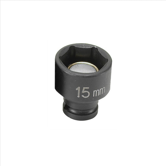 SOC 15MM 1/4D IMP MAG 6PT BLK