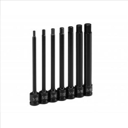 1/4" Dr. 7 Pc.  4" Length Fractional Hex Driver Set