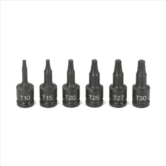Grey Pneumatic 1/4" Drive 6 Pc Internal Torx Impact Driver Set