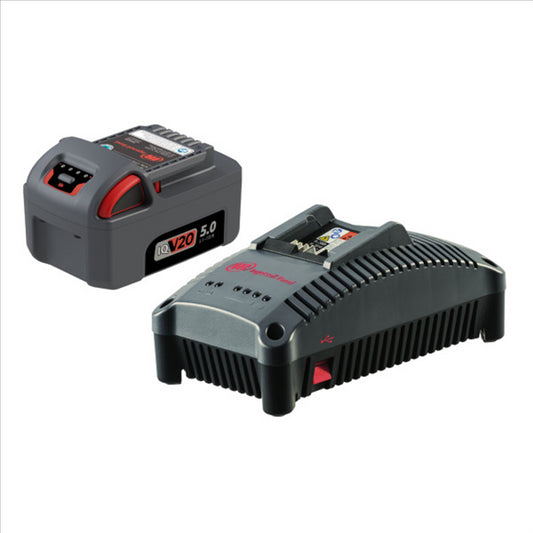 IQV&reg; 20V Series 5Ah Lithium-Ion Battery and Charger Kit for Ingersoll Rand Power Tools
