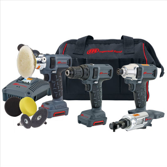 4 Piece Driver, Polisher/Sander, Ratchet and Drill