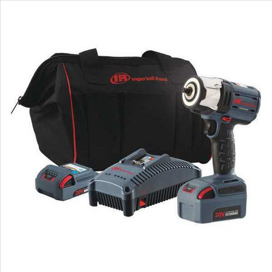 Ingersoll Rand 20V Mid-torque 3/8" Cordless Impact Wrench Kit, 550 ft-lbs Nut-busting Torque, 2 Batteries and Charger