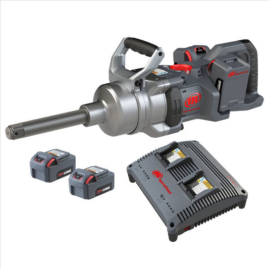 20V High-torque 1" Cordless Impact Wrench Kit, 3000 ft-lbs Nut-busting Torque, 4 Batteries and Charger, 6" Extended Anvil
