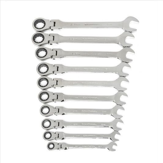 10PC METRIC FLEX-HEAD RATCHETING WRE SET
