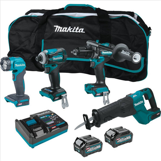 40V max XGT&reg; Brushless Cordless 4 Pc. Combo Kit, GPH01, GDT01, GRJ01, ML001G, bag (2.5Ah/4.0Ah)