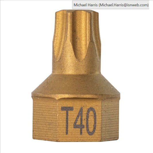 T40 Torx&reg; Dual Drive Bit, 7/16" Drive